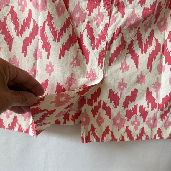 J MCLAUGHLIN IKAT GEOMETRIC SKIRT COTTON BLD CLASSIC PREPPY BOHO COASTAL CHIC 2 - Picture 5 of 11